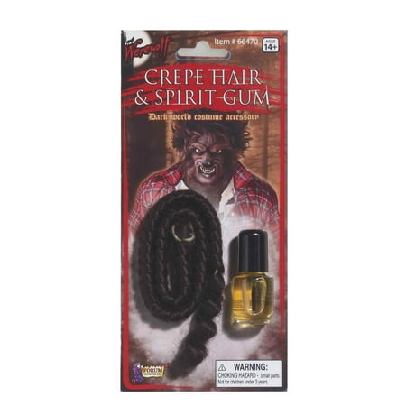 Werewolf Crepe Hair & Spirit Gum Set Costume Accessory