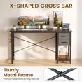 thumbnail image 6 of EDX Computer Desk with 2 Drawers 47 Inch PC Table Study Writing Desk with Storage Shelf Headphone Hook, Simple Style Small Desk for Home, Black Grain, 6 of 7