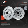 thumbnail image 4 of A-Premium 12.91 inch (327.91mm) Front Drilled and Slotted Disc Brake Rotors + Ceramic Pads Kit Compatible with Select Lexus and Toyota Models - NX200t, NX300, NX300h, RX350, RX450h, Highlander, Sienna, 4 of 9