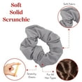 thumbnail image 4 of Motique Accessories Set of 2 Solid Hair Scrunchies for Adult Women (Light Grey), 4 of 6