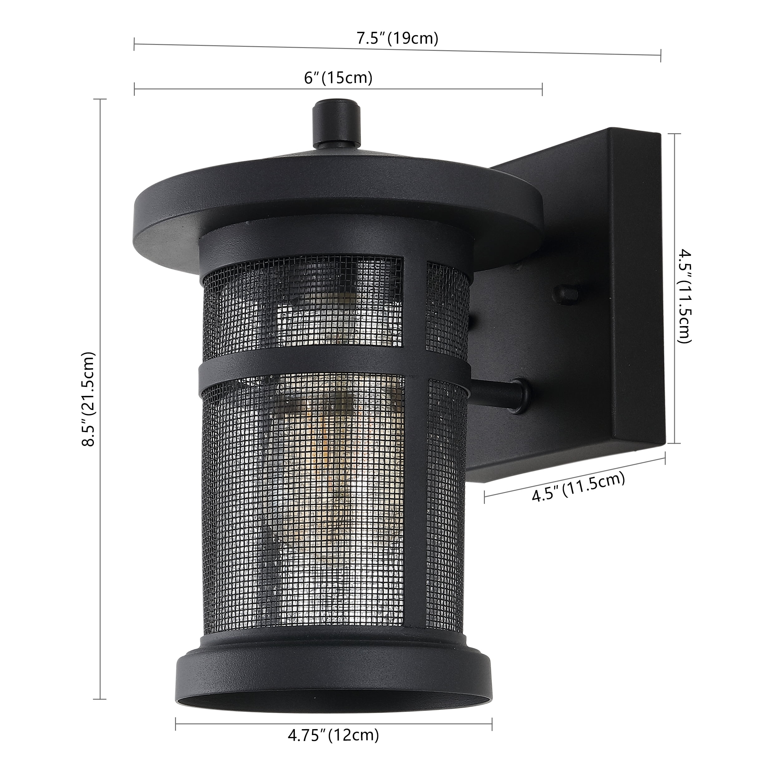 SAFAVIEH Osprey T10 Black Metal Wall Sconce with Shade, Set of 2