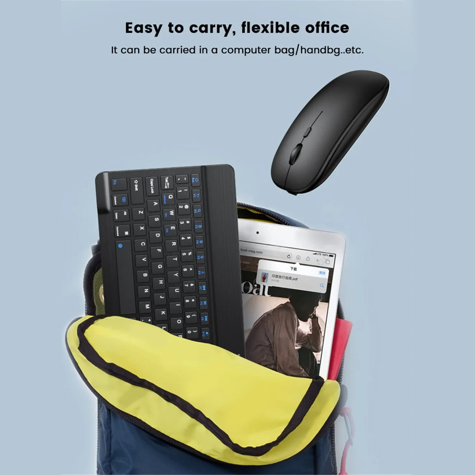 Mini Bluetooth Wireless Keyboard and Mouse Set English Keypad For iPAD IOS Android Windows Tablet 