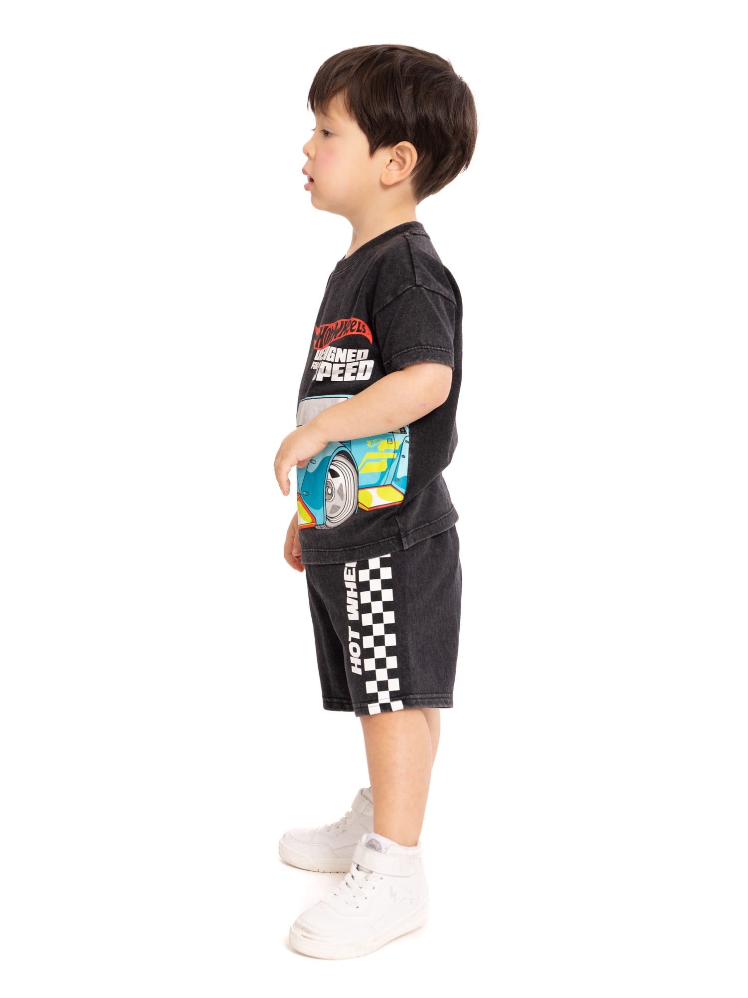 Hot Wheels Baby and Toddler Boy Short Sleeve Graphic Tee and Matching Shorts Set, 2-Piece, Sizes 0/3M-5T