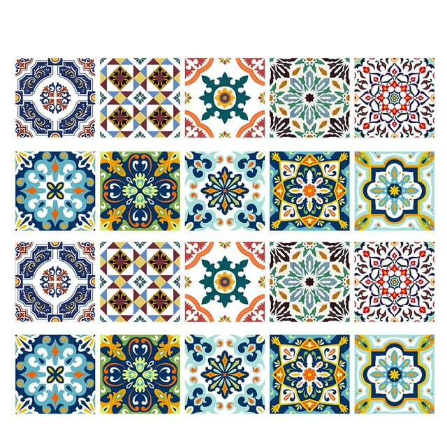 Adhesivo para azulejos, impermeable, mural, decorativo, para baño, pared, 20 piezas. color 20 piezas