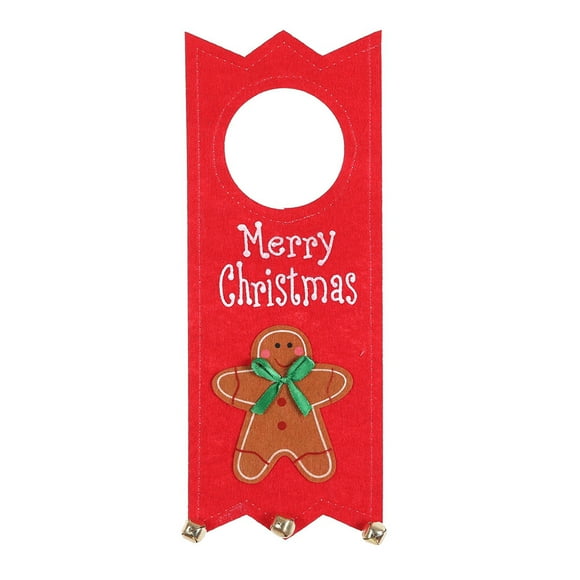 1 pieza de pomo de puerta de Navidad colgante de dibujos animados de Navidad manija de puerta adornos colgantes decoración (hombre de pan de jengibre)