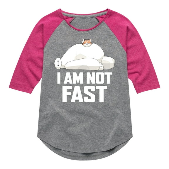 Big Hero 6 - I Am Not Fast - Toddler And Youth Girls Raglan Graphic T-Shirt