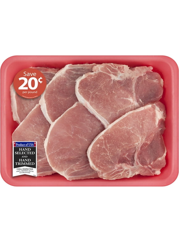 Pork Center Cut Loin Chops Bone-in Family Pack, 3.0 - 3.5 lb Tray