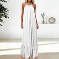 thumbnail image 5 of Swimsuit Cover Ups for Women Halter Neck Casual Sun Protection Flowy Swing Summer 2026 Beach Holiday Dresses, 5 of 6
