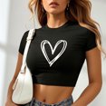 thumbnail image 2 of Plebaso T-Shirts Graphiques Courts pour Femmes Manches Courtes Imprimé Slim Col Rond T-Shirts d'Été Décontractés pour Femmes, 2 of 5