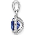 thumbnail image 2 of Sterling Silver Rhod-Plated Created Blue/White Sapphire Pendant (15 X 9) Made In China qp4807, 2 of 5