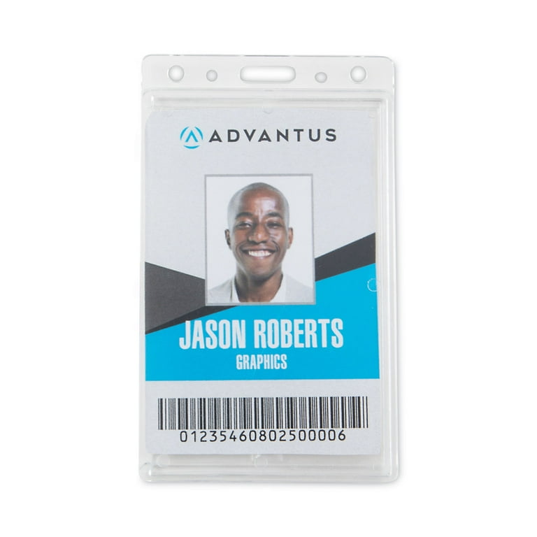 Frosted Two-Card Rigid Badge Holders, Vertical, Frosted 2.5 Frosted Two-Card Rigid Badge Holders, Vertical, Frosted 2.5