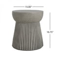 thumbnail image 3 of Light Gray Lightweight Concrete Side Table with Hourglass Design 15" x 15" x 16.75" Outdoor Accent Table for Patio Balcony and Garden No Assembly Required, 3 of 10