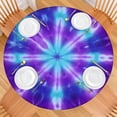 thumbnail image 2 of Purple Blue Tie Dye Spiral Pattern Round Fitted Tablecloth with Elastic Edge,Dining Table Cover Waterproof,Outdoor Round Tablecloth for Camping,Dining,Indoor and Outdoor, 2 of 7