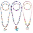 thumbnail image 6 of PinkSheep 6Pcs Kids Jewelry for Girls Pendant Necklace Beaded Bracelet Dress Up Jewelries Set for Little Girl Child Toddler, 6 of 9