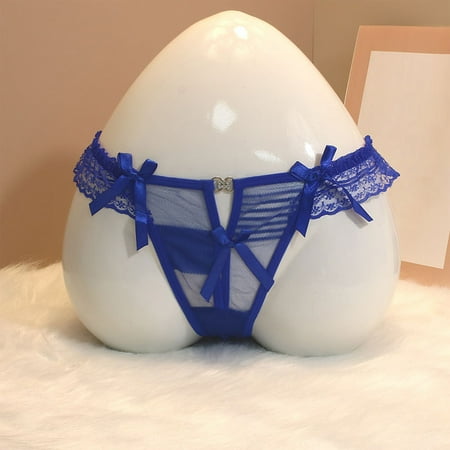 Special Promo: Women Sexy Lingerie Naughty  Lencería Negra para Mujer  Sexy Lace Women Solid Comfort Underwear Skin Friendly Briefs Panty Intimates Thon SOPATENOR Blue Free Size
