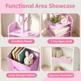thumbnail image 2 of Jolie Vallee Princess Makeup Desk for Little Girls, 3-in-1 Kids Vanity Set with Chair & Lighted Mirror, Toddler Pretend Play Dressing Table with Bookshelf & Storage Cabinet, White, 2 of 8