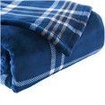 thumbnail image 3 of Better Homes and Gardens Velvet Plush Blanket, Indigo Plaid, Full/Queen, 3 of 4