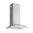 thumbnail image 1 of Campana de Cocina Cristal Curvo 60cm, acero inoxable, 3 velocidades NOMU, 1 of 5
