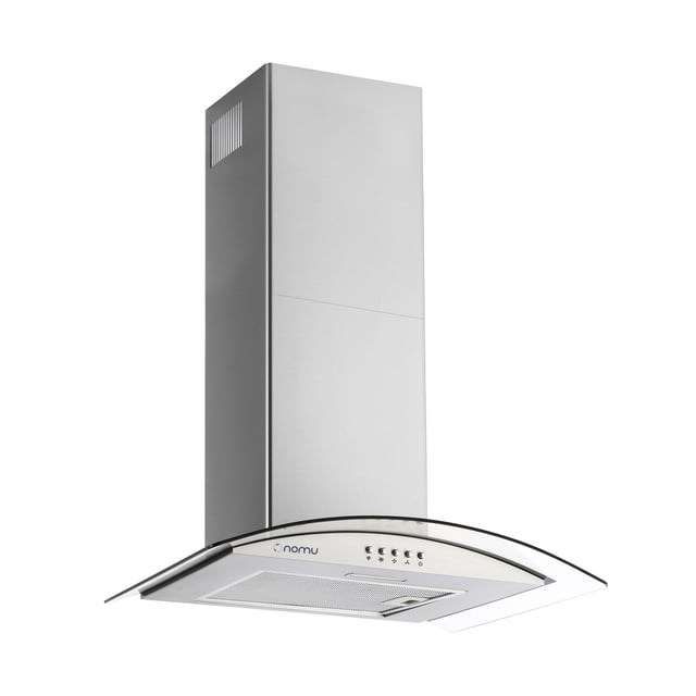 Campana de Cocina Cristal Curvo 60cm, acero inoxable, 3 velocidades NOMU