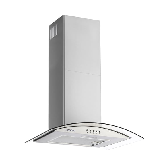 Campana de Cocina Cristal Curvo 60cm, acero inoxable, 3 velocidades NOMU