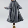 thumbnail image 3 of Miluxas Women's Fuzzy Fleece Lapel Open Front Long Cardigan Coat Faux Plush Warm Winter Outwear Jackets Dark Gray XXL(XXL), 3 of 4