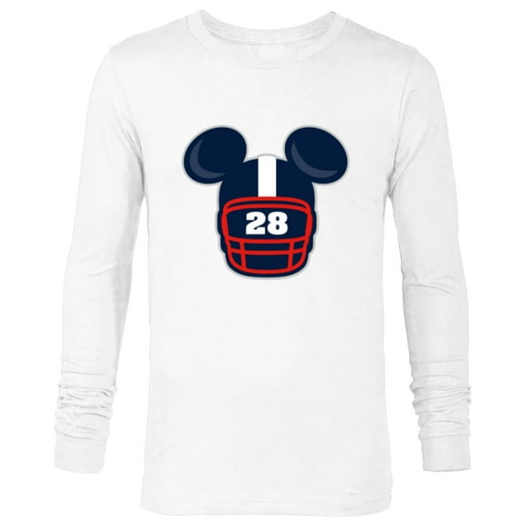 Disney Mickey Mouse Football Helmet #28 Sports - Long Sleeve T-Shirt for Men - Customized-White