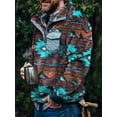 thumbnail image 3 of Men's Fleece Jacket and Pullover Hoodie Outerwear, Western Retro Style with Pockets, 3 of 4