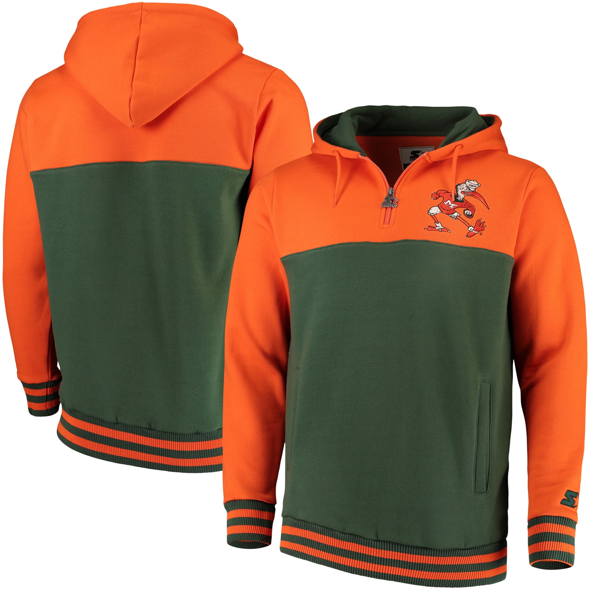 orange and green hoodie