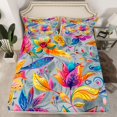 thumbnail image 2 of Manfei Country Floral Twin Sheet Sets,Rustic Botanical Twin Fitted Sheet,Colorful bohemian Flowers Flat Sheet For Kids,Breathable Home Decor,3pcs, 2 of 7