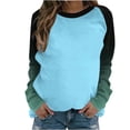 thumbnail image 4 of GigrtiJin Women Long Sleeved Gradient Sweatshirt Plus Size Round Neck Casual Pullover Top Fashion Going out Basic Blouse, 4 of 5