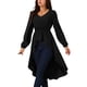 thumbnail image 4 of Tops de mujer INSPIRE CHIC de largo irregular con mangas largas, escote en V, cintura elástica, asimétrico, dobladillo irregular, blusa casual, 4 of 5
