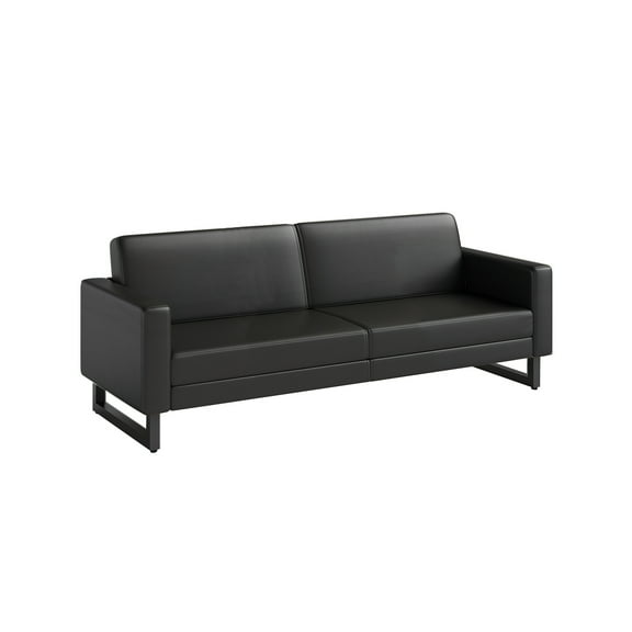 Safco Mirella Adult Lounge Sofa, Black Vinyl Couch
