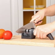 Ergo Chef Fastedge 2 Stage Knife Sharpener, Tabletop Kitchen Knife Sharpener, Tungsten Carbide and Ceramic Inserts, Black