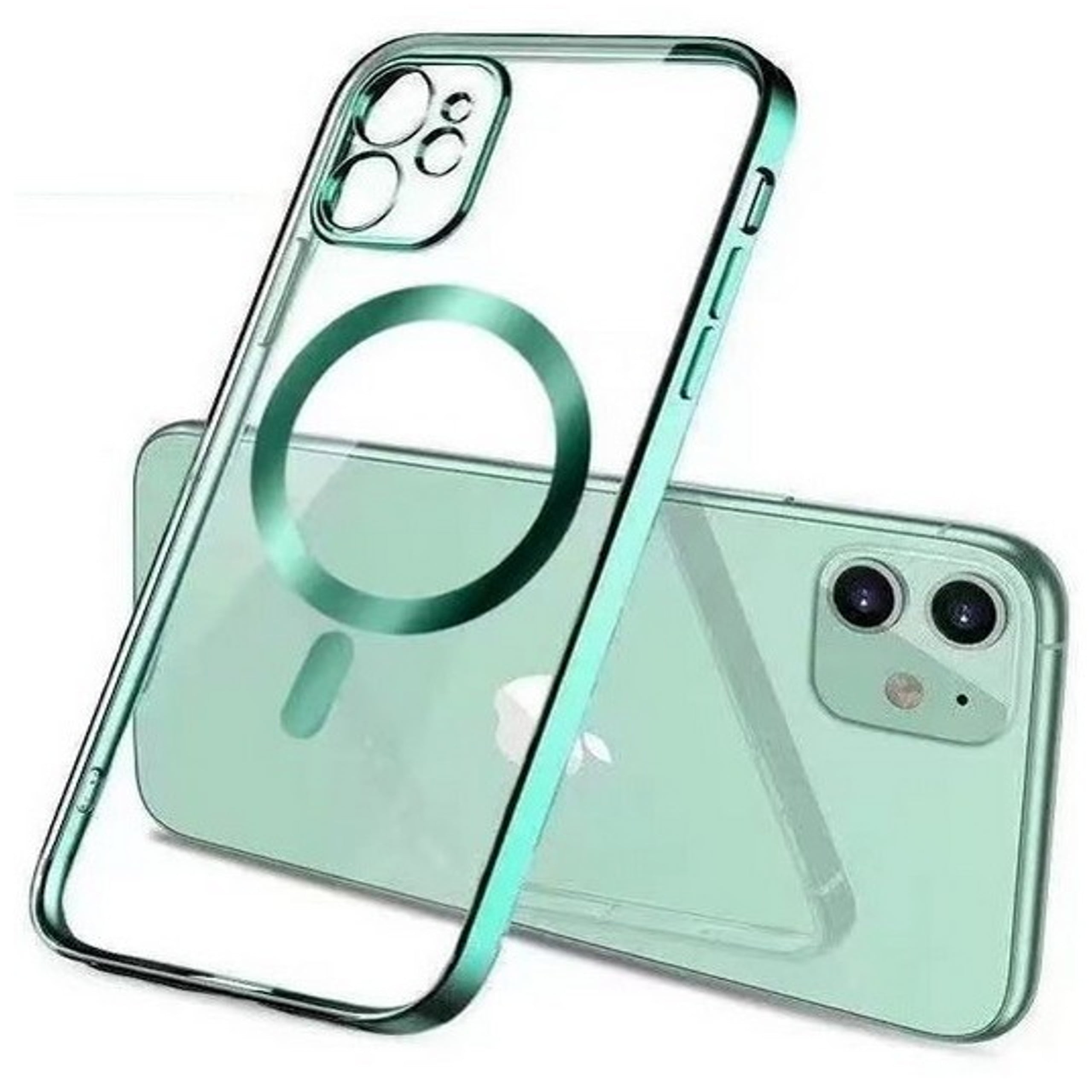 For iPhone 15 Pro Max 14 13 12 11 Clear Slim Plating Mag Safe Magnetic Case