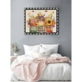 thumbnail image 3 of Hello Fall Canvas Print Wall Art Framed Canvas Art Wall Decor Farm Sunflower Plants Black Buffalo Plaid Pictures Painting Morden Artwork for Living Room Bedroom, Ready to Hang - 16"x20", 3 of 6
