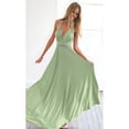 thumbnail image 4 of Women'S Multi-Wear Multi-Rope -Back Strap Dress Solid Color High Waist Sleeveless Maxi Dress Grass Green L, 4 of 7