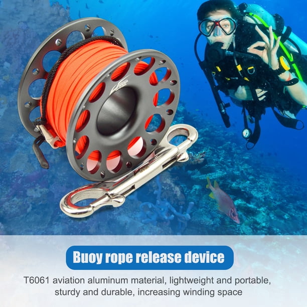 Carrete De Dedo Carretes de buceo Gancho de doble cabeza Durable Cuerda de buceo Cuerda de buceo Equipo de buceo en cuevas Sywqhk Para Estrenar
