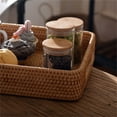 thumbnail image 4 of Jierger Handicraft Autumn Vine Storage Basket Drawer Woven Tray Basket Table Top Fruit Basket Key Plate Wooden Bag Organizer Drawer 4.3x8.3in, 4 of 9