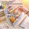 thumbnail image 4 of Large capacity pencil case, Cute girl pencil case Transparent Large pencil bag School supplies (Blue dog), 4 of 5