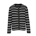 thumbnail image 4 of Lovskoo Cardigan Sweaters for Women Winter Casual Striped Knitted Cardigan Long Sleeve Button Jacket Top Black, 4 of 6