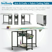Sew Ready Mobile Fabric Cutting Table with Storage 30 H in Charcoal/White