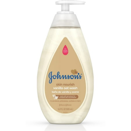 4 Pack - JOHNSON'S Tear Free Skin Nourishing Baby Wash With Vanilla & Oat Extract 16.9 oz