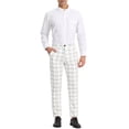 thumbnail image 2 of INSPIRE CHIC Men's Checked Prom Trousers Formal Plaid Suit Pants, 2 of 6