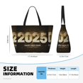 thumbnail image 4 of Fotbe Happy New Year 2025 E Bolsa de Viaje para Playa - Resistente al Agua, Bolsa Tote de Gran Capacidad y Ligera con 7 Bolsillos para Mujeres y Hombres, 4 of 7
