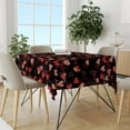 thumbnail image 2 of XAJAT 55‘‘x102'' Classic Black Rectangle Tablecloth, Cotton Linen Table Covers with Love Heart, 2 of 4