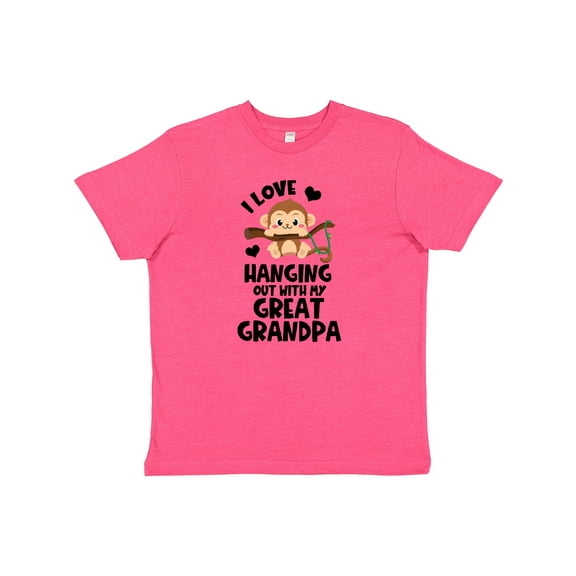 Inktastic Monkey I Love Hanging out with My Great Grandpa Youth T-Shirt