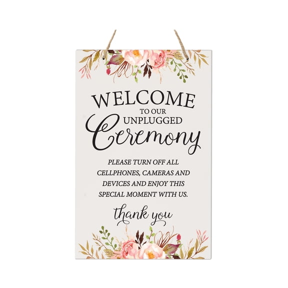 LifeSong Milestones Modern Wall Hanging Rope Sign for Wedding 8x12 - (Welcome to Our) (Floral)