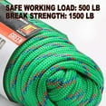 thumbnail image 2 of Wellmax Diamond Braid Nylon Rope, 3/8 inch by 50 Feet Green Color, Heavy Duty, 2 of 7