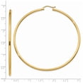 thumbnail image 3 of 10K Yellow Gold Polished 2mm Round Hoop Earrings, 3 of 6