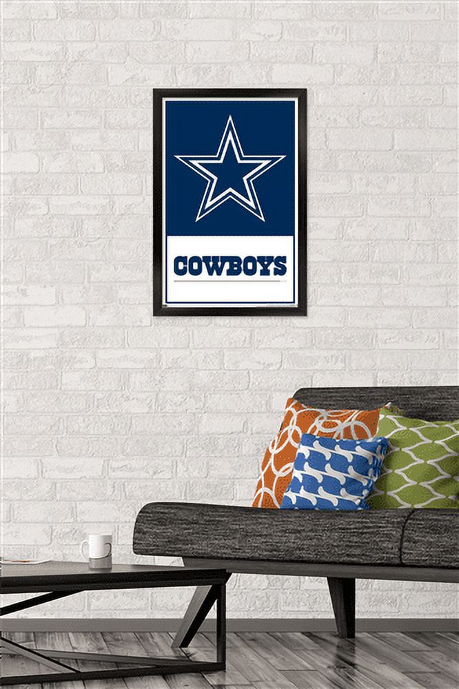 NFL Dallas Cowboys- Logo 21 Wall Poster, 14.725" x 22.375", Framed